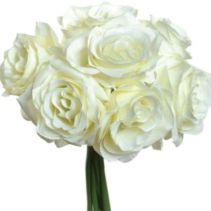 Ashley Rose Bouquet x7, 12" Cream | Pioneer Wholesale Pre-mades