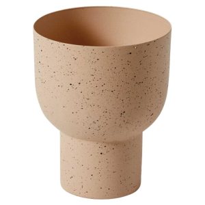 Asmara Metal Vase 4.75×6" Tan | Pioneer Wholesale Metal Containers