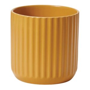 Beam Ceramic Pot 7×6.75" Ochre | Pioneer Wholesale Ceramic