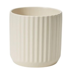 Beam Ceramic Pot 7×6.75" Off White | Pioneer Wholesale Large Containers