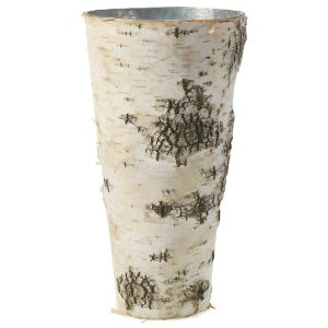 Birch Vase w/Zinc 4.75×9" Natural | Pioneer Wholesale Unique Containers