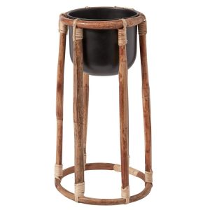 Boca Plant Stand 10×18" Black/Tan | Pioneer Wholesale Large Containers