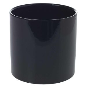 Cercle Ceramic Pot 6.5×6.25" Black | Pioneer Wholesale Large Containers