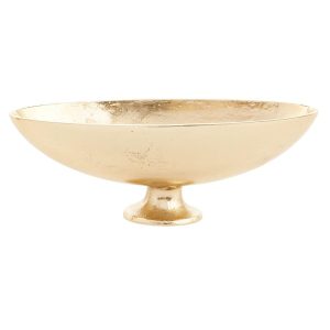 Charlize Oval Compote 11×3.75×3.75" Gold | Pioneer Wholesale Metal Containers