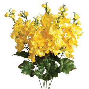 Colorfast Delphinium Bush x7, 25" Yellow | Pioneer Wholesale Spike Flower Bushes