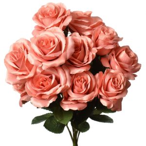 Colorfast "Kylie" Open Rose Bush x12, 17" Cantaloupe | Pioneer Wholesale Colorfast Flowers