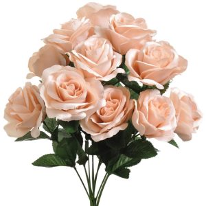 Colorfast "Kylie" Open Rose Bush x12, 17" Nude | Pioneer Wholesale Colorfast Flowers