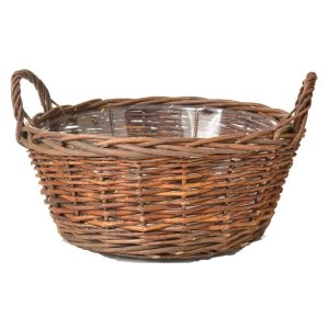 Deep Round Unpeeled Willow Basket w/Side Handles 14” – Rustic Rustic | Pioneer Wholesale Round