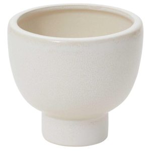 Elijah Ceramic Compote 4.5×4.25" Off White | Pioneer Wholesale Compotes & Urns