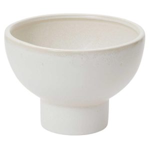 Elijah Ceramic Compote 7.25×5.25" Off White | Pioneer Wholesale Large Containers