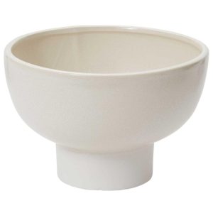 Elijah Ceramic Compote 9.25×6.25" Off White | Pioneer Wholesale Ceramic