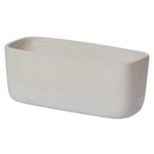 Evva Ceramic Trough 10×4.5×4" White | Pioneer Wholesale Containers for Succulents