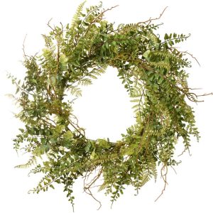 Fern & Eucalyptus Wreath 24" Green | Pioneer Wholesale Wreaths