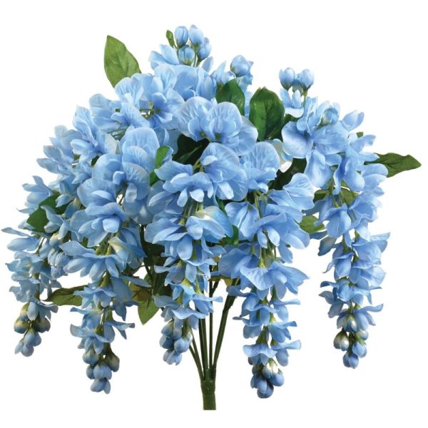 Hanging Wisteria Bush x9, 19" Blue | Pioneer Wholesale Hanging Flower Bushes