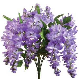 Hanging Wisteria Bush x9, 19" Violet | Pioneer Wholesale Hanging Flower Bushes