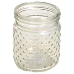 Hobnail Glass Jar 4×5" Clear | Pioneer Wholesale Clear Glass Vases