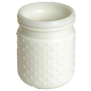 Hobnail Glass Jar 4×5" White | Pioneer Wholesale Candleholders