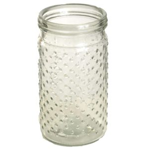 Hobnail Glass Jar 4×7.5" Clear | Pioneer Wholesale Hobnail Glass