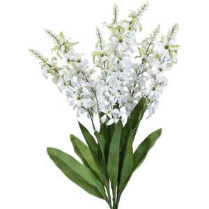 Hyacinth & Berry Bush x7, 26" Cream | Pioneer Wholesale Spike Flower Bushes