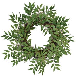 Italian Ruscus Wreath 24" Green | Pioneer Wholesale Wreaths