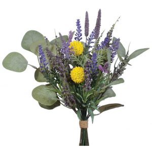 Lavender & Billy Button Bouquet x13, 13" Lavender/Yellow | Pioneer Wholesale Pre-mades