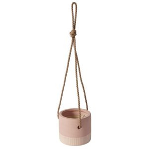 Leia Hanging Ceramic Pot 5.75×24.5" Pink | Pioneer Wholesale Plant Stands & Hanging Pots