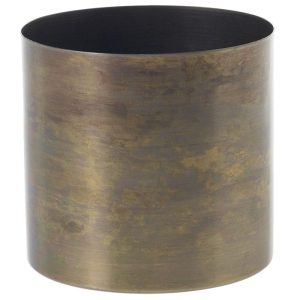 Lincoln Metal Pot 4.25×4" Antique Gold | Pioneer Wholesale Metal Containers