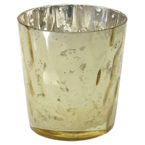 Luxe Glass Votive 2.75×2.75" Gold | Pioneer Wholesale Colored Glass Vases