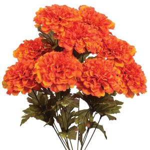 Marigold Bush x9, 19.25" Flame/Orange | Pioneer Wholesale Single Variety Flower Bushes