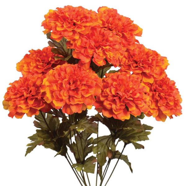 Marigold Bush x9, 19.25" Flame/Orange | Pioneer Wholesale Single Variety Flower Bushes