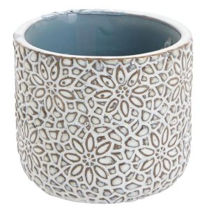 Millie Pot 3×2.5" White/Multi | Pioneer Wholesale Ceramic