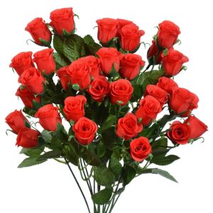 Mini Rosebud Bush x12, 17" Red | Pioneer Wholesale Single Variety Flower Bushes