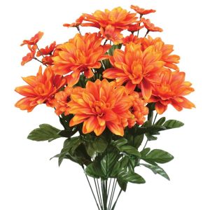 Mixed Dahlia & Daisy Bush x14, 21" Orange | Pioneer Wholesale Everyday Mixed Flower Bushes