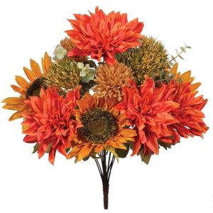 Mixed Dahlia & Sunflower Bush x12, 19" | Pioneer Wholesale Everyday Mixed Flower Bushes