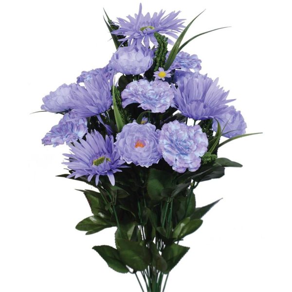 Mixed Gerbera, Peony & Zinnia Bush x24, 23" Lavender | Pioneer Wholesale Everyday Mixed Flower Bushes