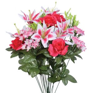 Mixed Lily, Hydrangea & Rose Bush x18, 22" Beauty | Pioneer Wholesale Everyday Mixed Flower Bushes