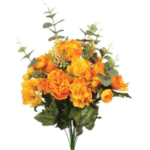 Mixed Peony, Hydrangea & Ranunculus Bush x18, 26" Gold | Pioneer Wholesale Everyday Mixed Flower Bushes