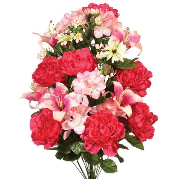 Mixed Peony, Hydrangea & Lily Bush x36, 31" Mauve | Pioneer Wholesale Monument Bushes