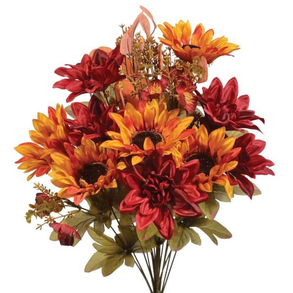 Mixed Sunflower & Dahlia Bush x18, 21" Rust | Pioneer Wholesale Everyday Mixed Flower Bushes