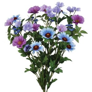 Mixed Wheel Flower, Cosmos & Dianthus Bush x4, 20.5" Purple/Lavender/Blue | Pioneer Wholesale Everyday Mixed Flower Bushes