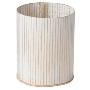 Norah Metal Vase 4.5×5.5" Whitewash | Pioneer Wholesale Unique Containers