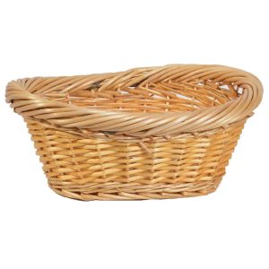 Oval Split Willow Wash Basket (no handles) 12×9.5×5" Honey Stained | Pioneer Wholesale Single Baskets