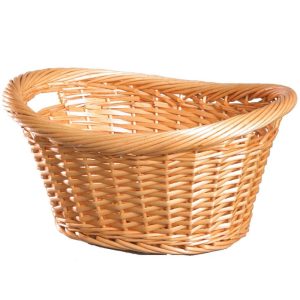 Oval Split Willow Wash Basket w/Cut-Out Handles 16" Natural | Pioneer Wholesale Split Willow