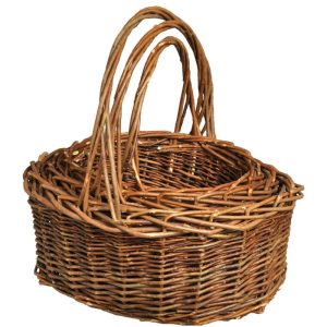 Oval Unpeeled Willow "Living Basket" Set of 3 – Rustic Rustic | Pioneer Wholesale Oval