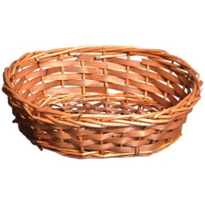 Oval Woodchip Basket 12" Brown Stained | Pioneer Wholesale Oval