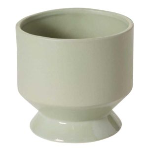 Pasadena Ceramic Footed Pot 6.25×6" Light Green | Pioneer Wholesale Unique Containers