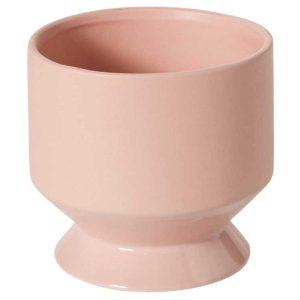 Pasadena Ceramic Footed Pot 6.25×6" Peach | Pioneer Wholesale Ceramic