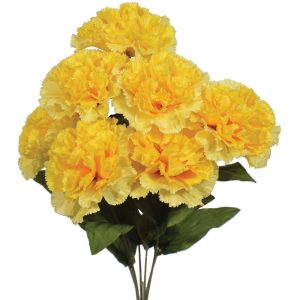 Premium Carnation Bush x7, 18.5" Yellow | Pioneer Wholesale Single Variety Flower Bushes