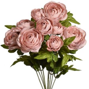 Ranunculus Bush x9, 18.5" Vintage Pink | Pioneer Wholesale Single Variety Flower Bushes