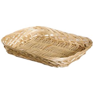 Rectangle Willow Tray Basket 14" Natural | Pioneer Wholesale Single Baskets